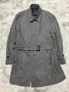 ✨️美品✨　エディフィス　シングルトレンチコート　カシミヤ混　ベルテッド　グレー ✨️美品✨ エディフィス シングルトレンチコート カシミヤ混