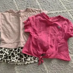 女の子　半袖　ピンク　H&M ヒョウ柄　レオパード柄　２枚セット