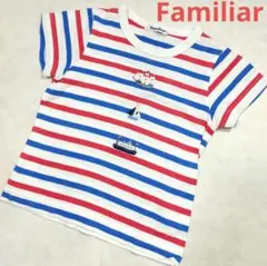 Familiar　半袖Tシャツ　ボーダー　綿100%　船　ヨット　マリン　日本製