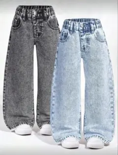 デニムワイドパンツ ブルー 120cm