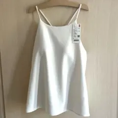 ユニクロ　クレープジャージーブラキャミソール　ホワイト・Lサイズ