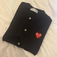 長袖カーディガン プレイコムデギャルソン　ブラック　Lサイズ