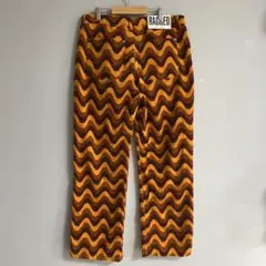 【英国発RAGGED】ストレッチベルベット素材　ウェーブ柄パンツ W34