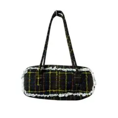 【一点もの】古着リメイク ハンドバッグ チェック柄 フリルデザイン