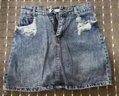 デニムダメージミニスカート