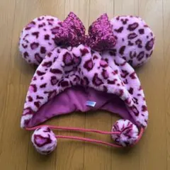 ディズニー ピンク ヒョウ柄 ファンキャップ ミニー