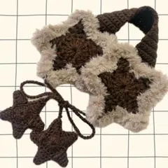 星のイヤーマフ ココアブラウン Y2K ウィッシュコア