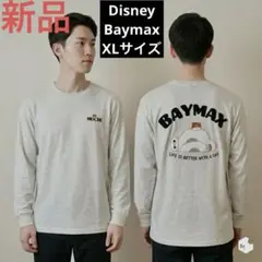 新品タグ付　ディズニー ベイマックス 薄手　ロンT XL グレー　サガラ刺繍 猫のサムネイル