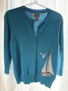 llbean ヨット柄　古着　カーディガン