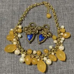 ネックレス イヤリングチャーム まとめ売り ゴールドカラー オレンジ ブルー