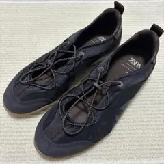 ZARA スポーツバレリーナシューズ 37 黒 24cm バレエシューズのサムネイル