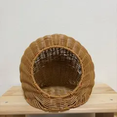 猫　ラウンド籠ベッド　猫ベッド　スリコのサムネイル