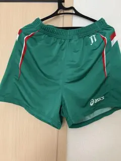 asics バレーボールパンツ 緑色 JTロゴ ゲームパンツ