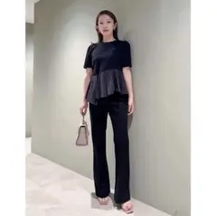 スナイデル　SNIDEL ピンタックカットパンツ　0 ブラック