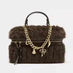 ZARA フェイクファーハードクラッチバック ザラ バニティバッグ ショルダー
