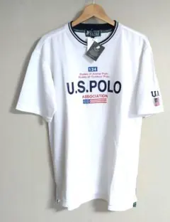 【新品タグ付】ユーエスポロアッスン　メンズ　Tシャツ　ホワイト　L　刺繍