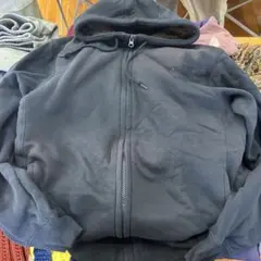 OLDUNIQLO ネイビー フルジップパーカー　y2k 裏ボア　サンフェード