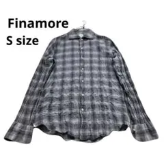 希少　最高級 Finamore シワ加工　フィナモレ チェック柄 長袖シャツのサムネイル