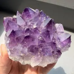 濃紫・極美結晶】ブラジル産 アメジストクラスター 637g (卸値g/10円 