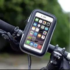 ブラック 防水 自転車 バイク スマホホルダー ケース付き 360度回転 固定のサムネイル