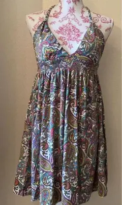 未使用　スパイラルガールペイズリー柄ミニワンピース