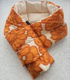 UNIQLO 花柄マフラー オレンジ　マリメッコ