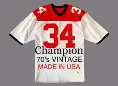70's Champion フットボールTシャツ USA製 チャンピオン 古着