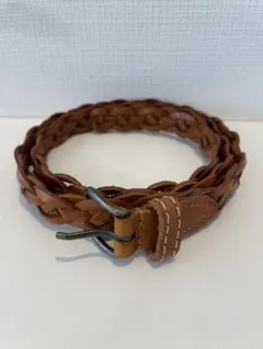 ブラウン 編み込みベルト