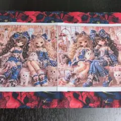 ガーゼハンカチ3枚セットパネル女の子と猫ハンドメイド - メルカリ