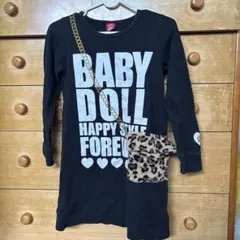 BABYDOLL 長袖ワンピース ヒョウ柄ポケットのサムネイル