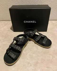CHANEL チェーンストラップ ローヒールサンダルのサムネイル