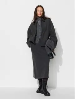 ユニクロ UNIQLO ブラッシュドジャージーナロースカート 新品タグ付