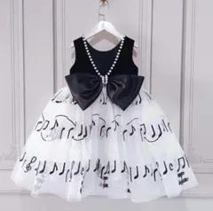 音符プリントドレス 140cm