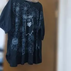 drug store's 半袖Tシャツ ブラック ひまわり柄のサムネイル