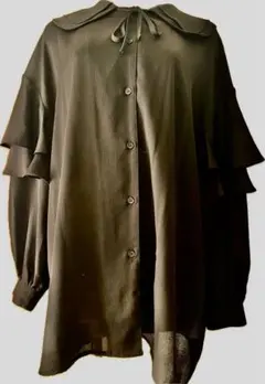 美品　JEANASIS 長袖ブラウス　黒　サイズF