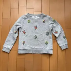SHIPS 花柄刺繍 グレー トレーナー　100cm