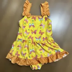 100cm 蝶々柄フリル付きワンピース水着
