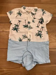 petit main パームツリー柄ロンパース 70サイズ