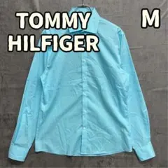 トミーヒルフィガー 水色チェック 長袖シャツ M USA古着 人気【5947】のサムネイル