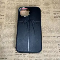 casetify iPhone15 ケース リボン ブラック