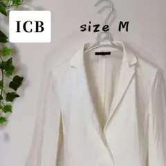 ICB ホワイト テーラードジャケット M