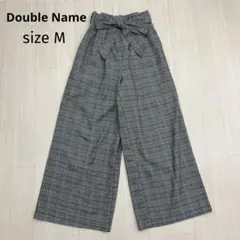 Double Name ダブルネーム グレンチェック ワイド イージーパンツ M