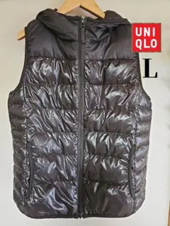 UNIQLO ユニクロ プレミアム ダウン ライト フード付き L ブラウン