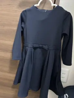 入園式、卒園式ネイビー 長袖 ワンピース