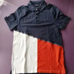 TOMMY HILFIGER ポロシャツ L ネイビー/レッド