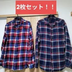 UNIQLO　チェック長袖シャツ　Lサイズ　2枚組