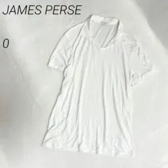 JAMESPERSE スキッパーカラーコットンリネンTシャツ　半袖　薄手　無地のサムネイル