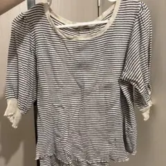 ストライプ バルーンスリーブ Tシャツ