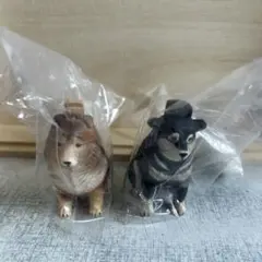 あかねの木彫り アヒルと犬 ガチャ　フィギュア　ミニチュア