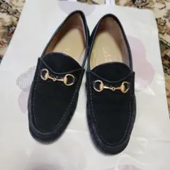 GUCCI スエード ホースビットローファー ブラック